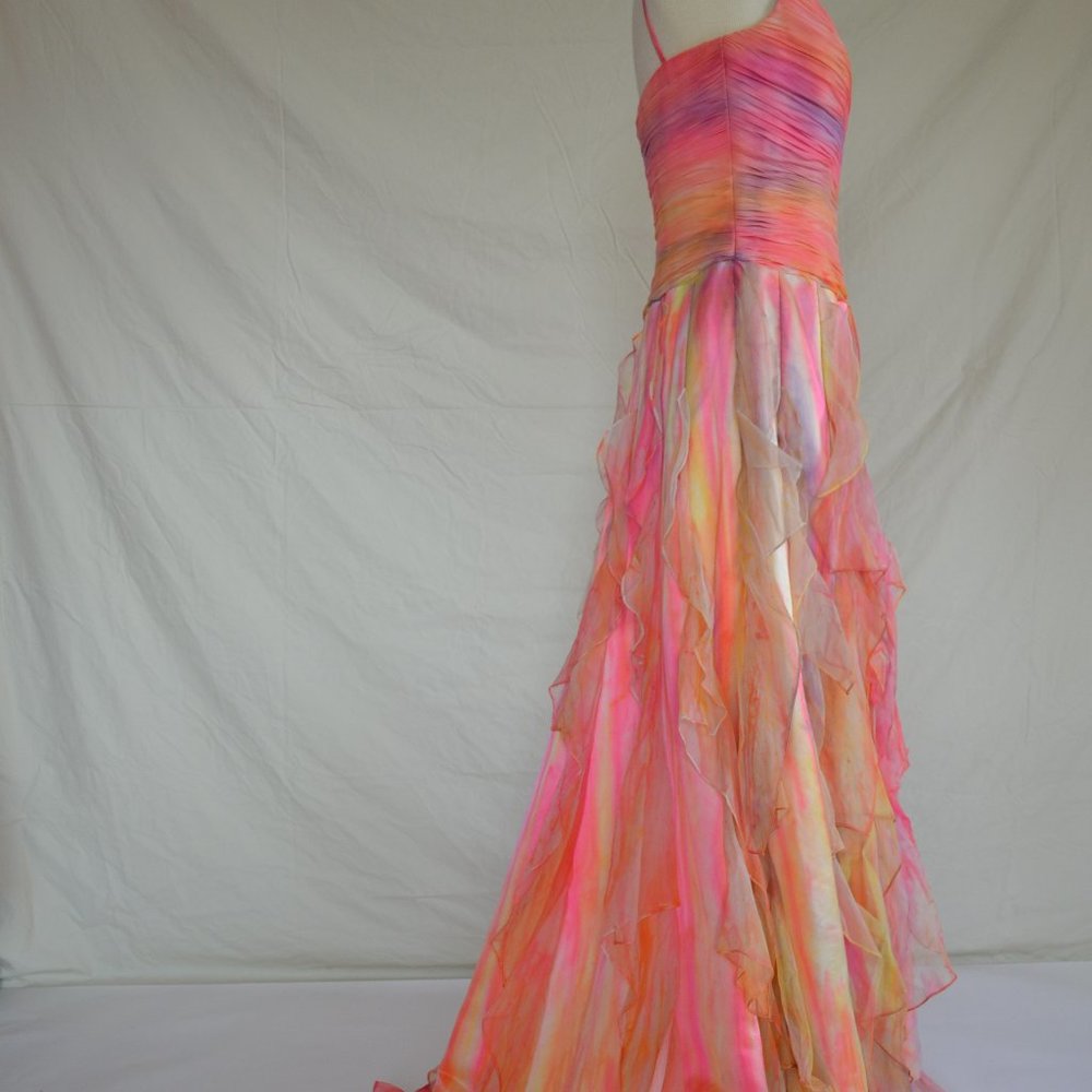 New Bohemian Prom Wedding Dress formal Gala Gown Pink yellow orange purple 6 8 M - Picture 12 of 16